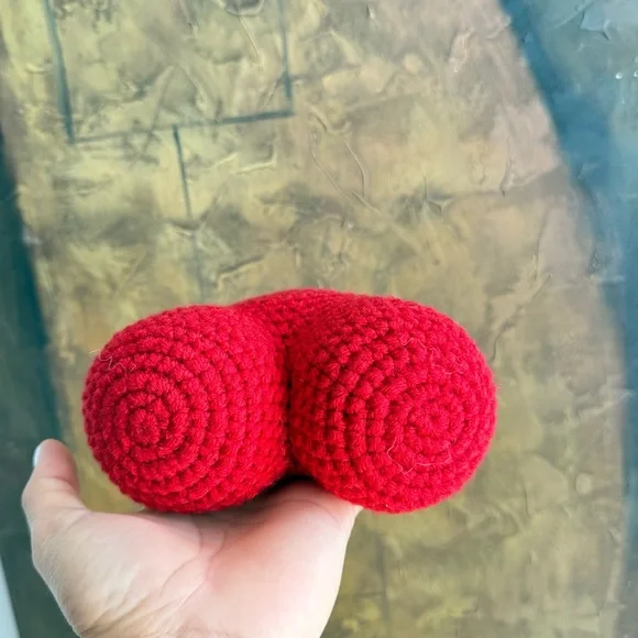 Handmade Crochet Heart Plush | Valentine’s Day Decor | Amigurumi Heart Gift - Picture 2 of 7